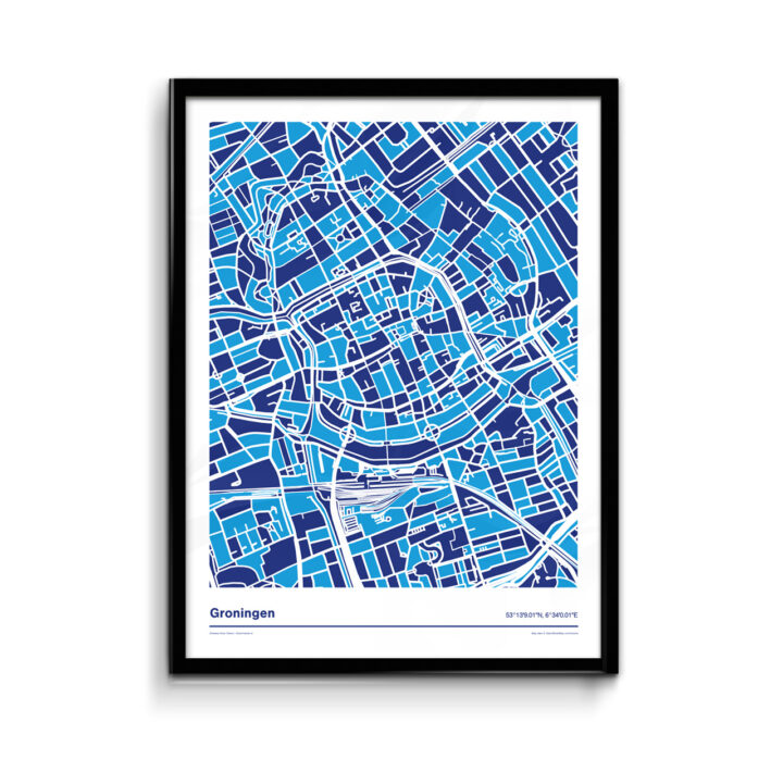 Groningen-kleurt-blauw---Donar-mozaiek-versie-poster-print