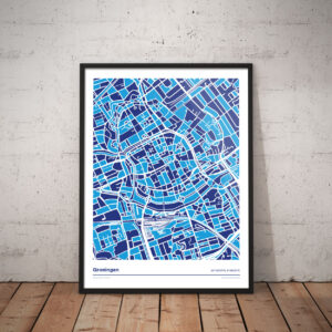 Groningen-kleurt-blauw---Donar-mozaiek-versie-poster-print-vloer