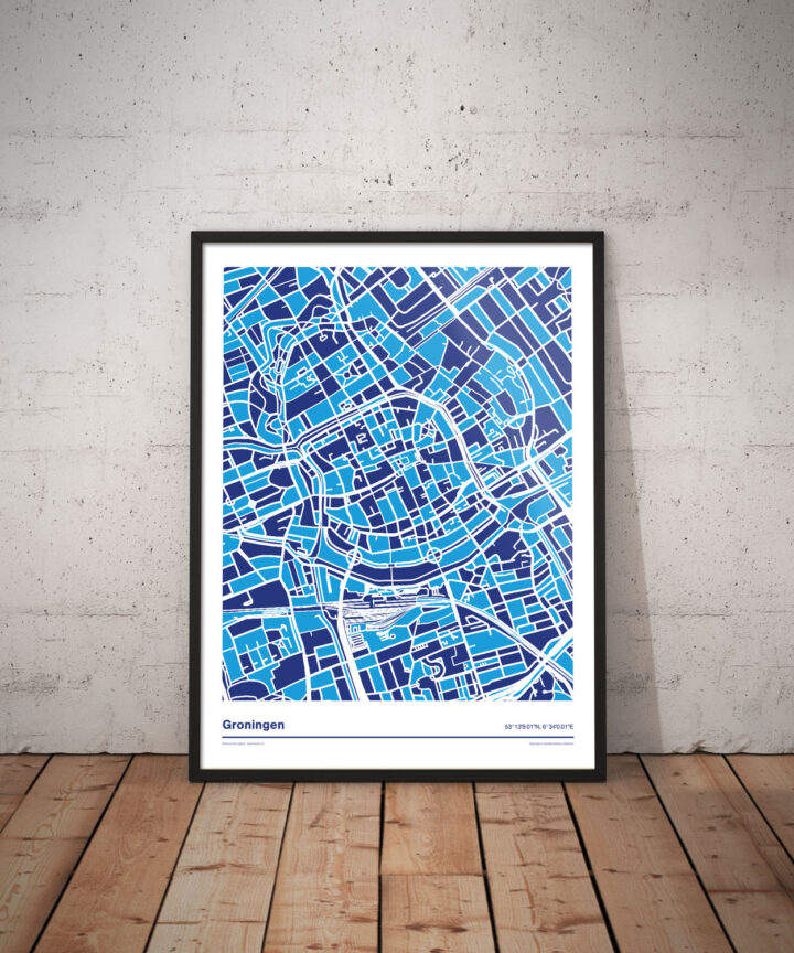 Groningen-kleurt-blauw---Donar-mozaiek-versie-poster-print-vloer
