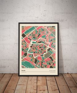 Zwolle-mozaiek-poster-print-grijze-roze-tinten-koenmeloen-vloer