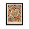 Zwolle-mozaiek-poster-print-retro-warme--tinten-koenmeloen