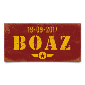 naambord-boaz-rood-geel-leger-army-koenmeloen