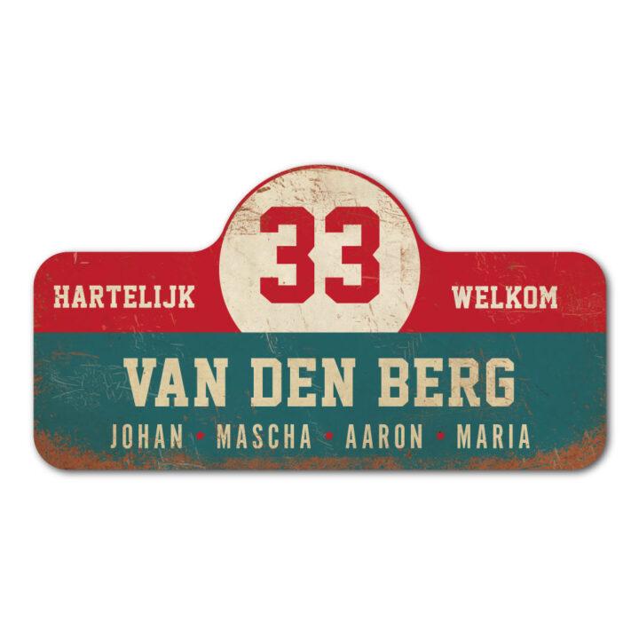 Van-den-Berg-naambord-koenmeloen-blauw-rood-wit rallybord