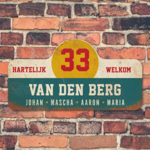 Van-den-Berg-naambord-koenmeloen-blauw-wit-geel-rood-muur rallybord