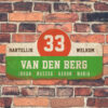 Van-den-Berg-naambord-koenmeloen-groen-wit-rood-bruin-muur rallybord