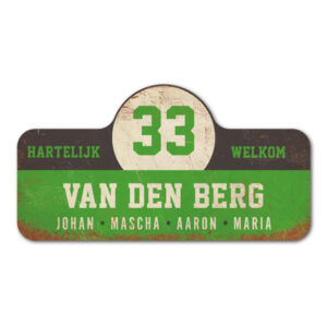 Van-den-Berg-naambord-koenmeloen-groen-zwart-wit rallybord