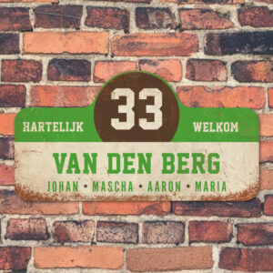Van-den-Berg-naambord-koenmeloen-wit-groen-bruin muur rallybord