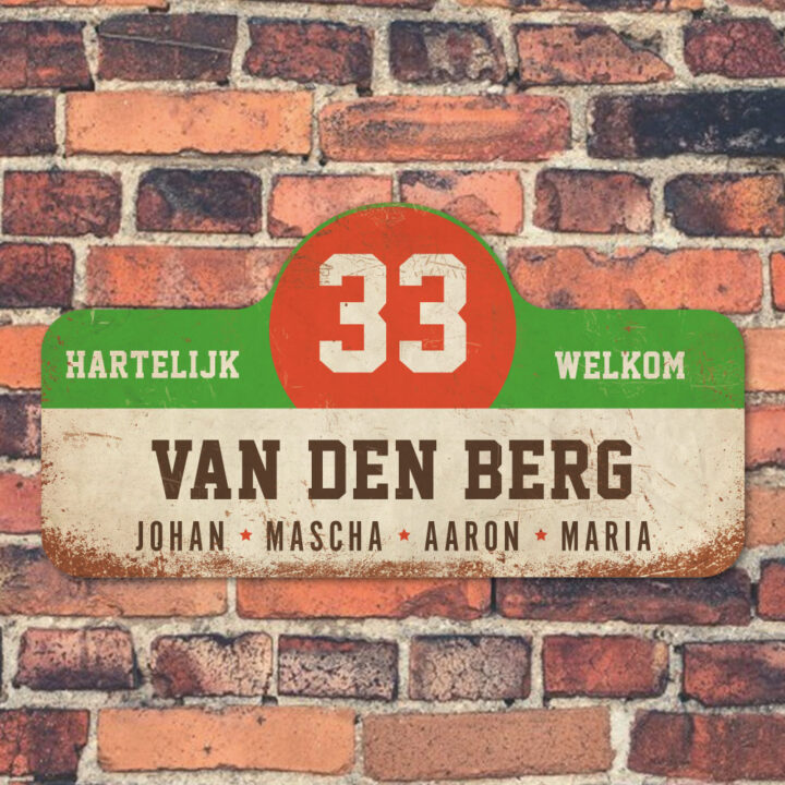 Van-den-Berg-naambord-koenmeloen-wit-groen-rood-bruin-muur rallybord