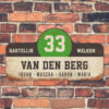 Van-den-Berg-naambord-koenmeloen-wit-zwart-groen muur rallybord