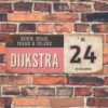 Koenmeloen-vintage-naambord-Dijksrta-roze-zwart-wit