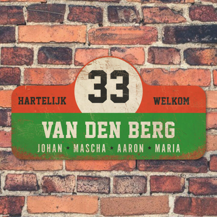 Van-den-Berg-naambord-koenmeloen-groen-rood-wit-zwart-muur rallybord