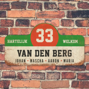 Van-den-Berg-naambord-koenmeloen-wit-groen-rood-zwart-muur rallybord