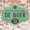 Naambord-de-boer-mint-zwart-ruit-koenmeloen-vintage-origineel-muur