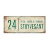 Naambord-Stuyvesant-vintage-koenmeloen-voordeur-wit-groen