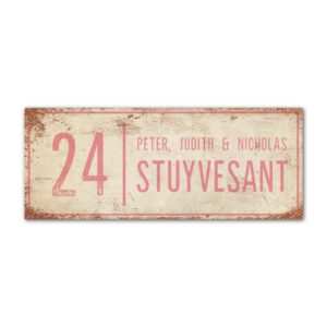 Naambord-Stuyvesant-vintage-koenmeloen-voordeur-wit-lichtroze