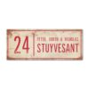 Naambord-Stuyvesant-vintage-koenmeloen-voordeur-wit-rood