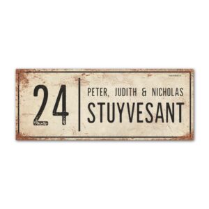 Naambord-Stuyvesant-koenmeloen-vintage-voordeur-wit-zwart