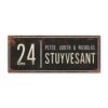 Naambord-Stuyvesant-koenmeloen-vintage-voordeur-zwart-wit