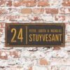 Naambord-Stuyvesant-vintage-koenmeloen-voordeur-antraciet-geel
