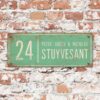 Naambord-Stuyvesant-vintage-koenmeloen-voordeur-mint-wit