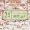 Naambord-Stuyvesant-vintage-koenmeloen-voordeur-wit-lichtgroen