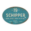 Naambord-Schipper-vintage-koenmeloen-voordeur-blauw-wit
