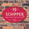 Naambord-Schipper-vintage-koenmeloen-voordeur-knal-roze-wit-muur