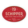 Naambord-Schipper-vintage-koenmeloen-voordeur-rood-wit