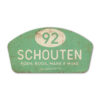 Naambord-Schouten-vintage-koenmeloen-voordeur-mint-wit