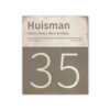 Naambord-Huisman-22-vlakken-nummer-onder-Koenmeloen--grijs-wit