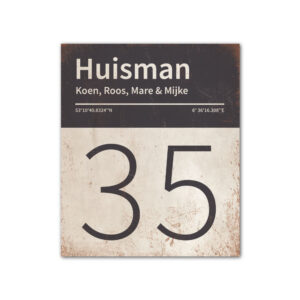 Naambord-Huisman-22-vlakken-nummer-onder-Koenmeloen--wit-antraciet