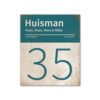 Naambord-Huisman-22-vlakken-nummer-onder-Koenmeloen--wit-petrol-blue