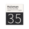 Naambord-Huisman-22-vlakken-nummer-onder-geen-roest-Koenmeloen--zwart-wit
