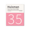 Naambord-Huisman-22-vlakken-nummer-onder-geen-roest-zwarte-tekst-Koenmeloen-roze-wit