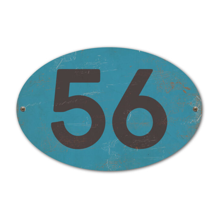 Koenmeloen-Huisnummer-bord-ovaal-blauw-zwart