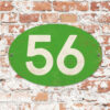 Koenmeloen-Huisnummer-bord-ovaal-groen-wit