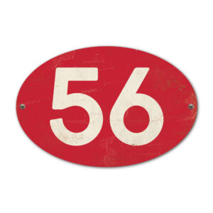 Koenmeloen-Huisnummer-bord-ovaal-rood-wit