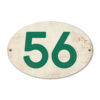 Koenmeloen-Huisnummer-bord-ovaal-wit-donkergroen