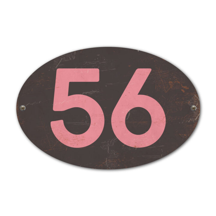 Koenmeloen-Huisnummer-bord-ovaal-zwart-roze