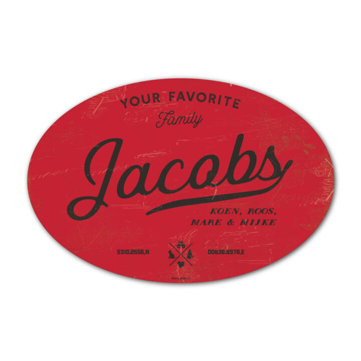 Naambord-Jacobs-koenmeloen-rood-zwart