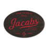 Naambord-Jacobs-koenmeloen-zwart-rood