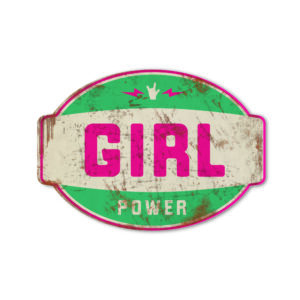 Koenmeloen naamborden Girl power banner mint roze meisjeskamer