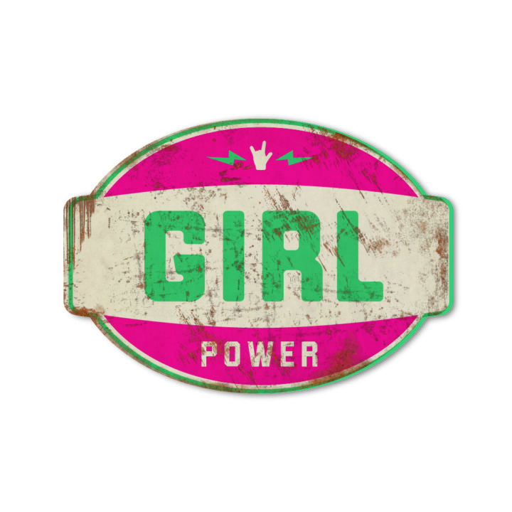 Koenmeloen naamborden Girl power banner roze mint meisjeskamer