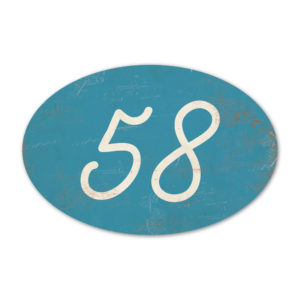 Huisnummer ovaal type 2   Koenmeloen   blauw wit
