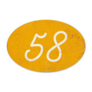 Huisnummer ovaal type 2   Koenmeloen   geel wit