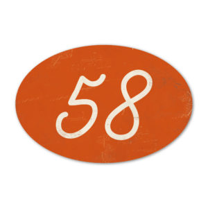 Huisnummer ovaal type 2   Koenmeloen   oranje wit