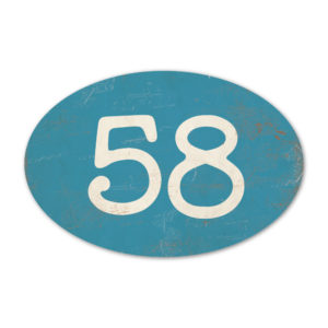 Huisnummer ovaal type 3   Koenmeloen   blauw wit