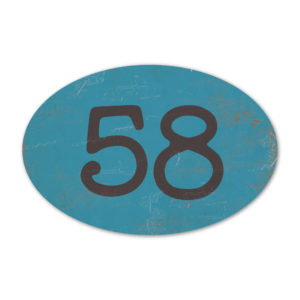 Huisnummer ovaal type 3   Koenmeloen   blauw zwart