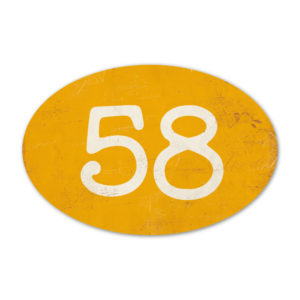 Huisnummer ovaal type 3   Koenmeloen   geel wit