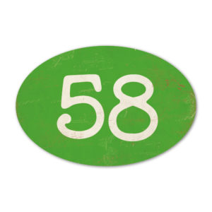 Huisnummer ovaal type 3   Koenmeloen   groen wit